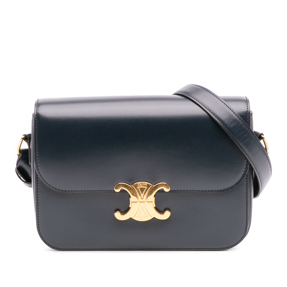 Pre-Loved Celine Classique Shiny Calfskin Triomphe Crossbody - Picture 1 of 12